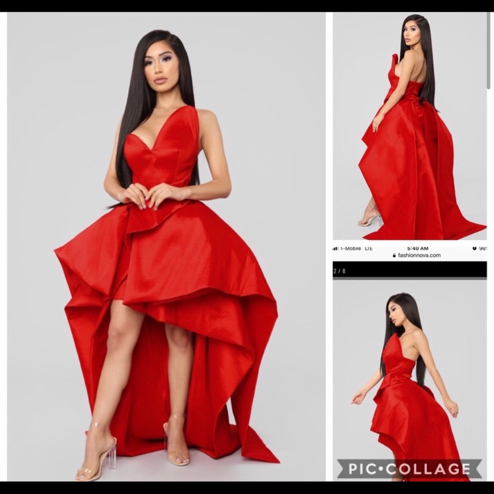 Red gown fashion nova prom